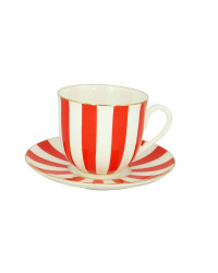 LOMONOSOV IMPERIAL BONE CHINA PORCELAIN ESPRESSO CUP YES AND NO RED 180 ml 6.1 fl.oz