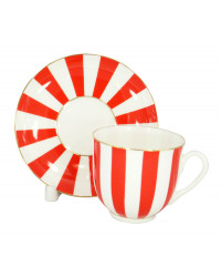 LOMONOSOV IMPERIAL BONE CHINA PORCELAIN ESPRESSO CUP YES AND NO RED 180 ml 6.1 fl.oz