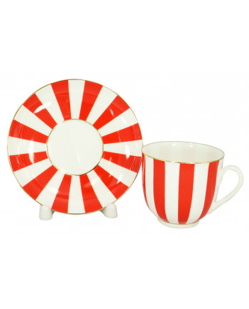 LOMONOSOV IMPERIAL BONE CHINA PORCELAIN ESPRESSO CUP YES AND NO RED 180 ml 6.1 fl.oz