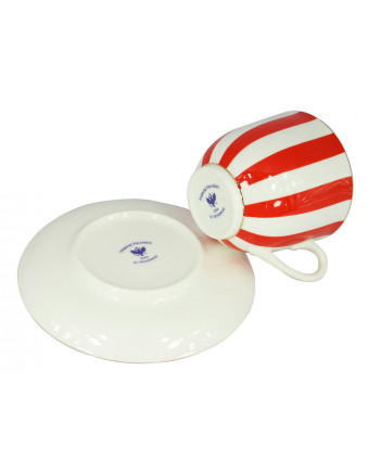 LOMONOSOV IMPERIAL BONE CHINA PORCELAIN ESPRESSO CUP YES AND NO RED 180 ml 6.1 fl.oz