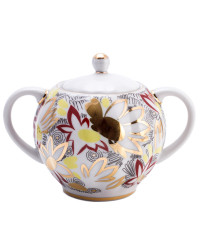LOMONOSOV IMPERIAL PORCELAIN SUGAR BOWL TULIP GOLDEN DAISY 450 ML 15 oz