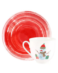 LOMONOSOV IMPERIAL BONE CHINA PORCELAIN ESPRESSO CUP SNOWMAN 180 ml 6.1 fl.oz