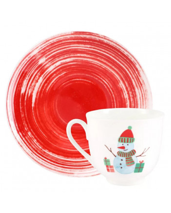 LOMONOSOV IMPERIAL BONE CHINA PORCELAIN ESPRESSO CUP SNOWMAN 180 ml 6.1 fl.oz