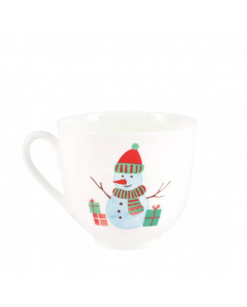 LOMONOSOV IMPERIAL BONE CHINA PORCELAIN ESPRESSO CUP SNOWMAN 180 ml 6.1 fl.oz
