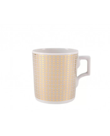 LOMONOSOV IMPERIAL PORCELAIN TEACUP AND SAUCER WONDERLAND STRIPES GOLD 220 ML 7.4 OZ