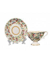 LOMONOSOV IMPERIAL BONE CHINA PORCELAIN TEA CUP NATASHA PINK FLOWERS 220 ml/7.4 fl.oz