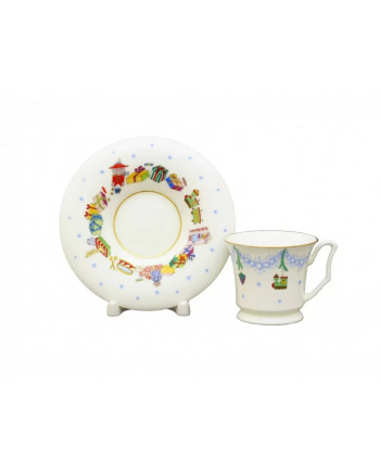 LOMONOSOV IMPERIAL BONE CHINA PORCELAIN ESPRESSO CUP YULIA  NEW YEAR TREE 145 ml/4.9 fl.oz