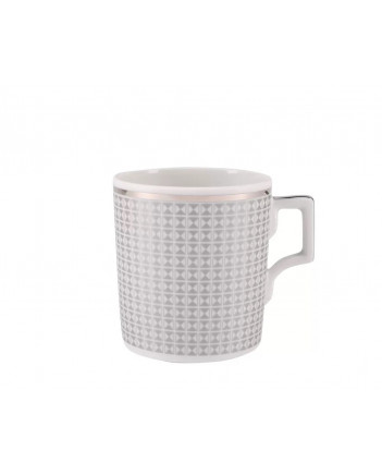 LOMONOSOV IMPERIAL PORCELAIN TEACUP AND SAUCER WONDERLAND STRIPES SILVER 220 ML 7.4 OZ