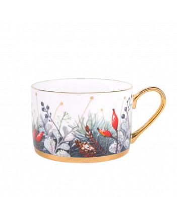 LOMONOSOV IMPERIAL BONE CHINA PORCELAIN TEACUP AND SAUCER IDYLL KALENDA 250 ml/8.5 fl.oz