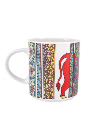 LOMONOSOV IMPERIAL PORCELAIN COFFEE LATTE HOT CHOCOLATE MUG RED OX BULL 370 Ml 12.5 Oz
