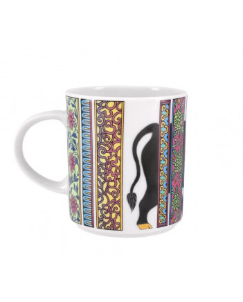 LOMONOSOV IMPERIAL PORCELAIN COFFEE LATTE HOT CHOCOLATE MUG BLACK OX BULL 370 Ml 12.5 Oz