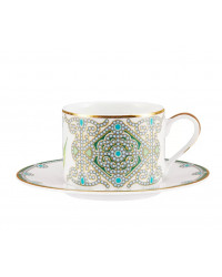 LOMONOSOV IMPERIAL PORCELAIN TEACUP AND SAUCER SOLO MAY LILY 300 ml/10.1 fl.oz