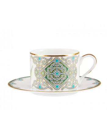 LOMONOSOV IMPERIAL PORCELAIN TEACUP AND SAUCER SOLO MAY LILY 300 ml/10.1 fl.oz
