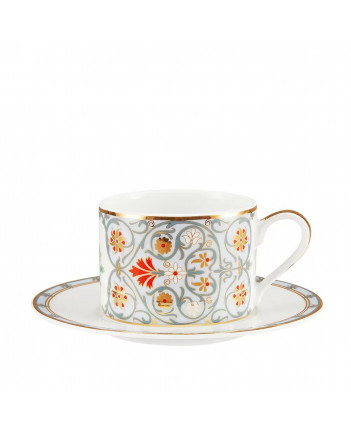 LOMONOSOV IMPERIAL PORCELAIN TEACUP AND SAUCER SOLO RED POPPY 300 ml/10.1 fl.oz