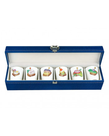 LOMONOSOV IMPERIAL PORCELAIN VODKA SHOT SET IN GIFT BOX BUFFET TABLE