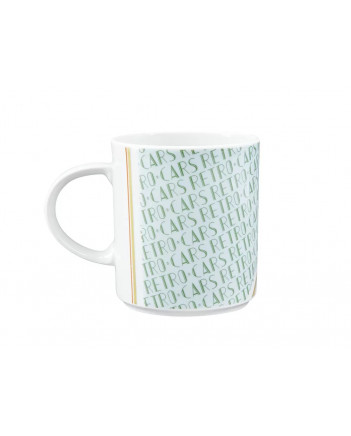 LOMONOSOV IMPERIAL PORCELAIN COFFEE LATTE HOT CHOCOLATE MUG RETRO CARS GREEN 370 Ml 12.5 Oz