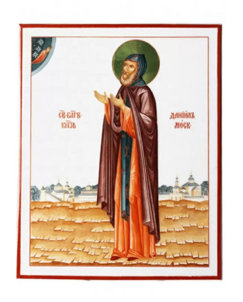 LOMONOSOV IMPERIAL PORCELAIN FLAT ICON SAINT DANIIL OF MOSCOW