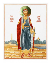 LOMONOSOV IMPERIAL PORCELAIN FLAT ICON SAINT DMITRY OF DON