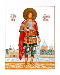 LOMONOSOV IMPERIAL PORCELAIN FLAT ICON SAINT ALEXANDER OF NEVA NEVSKIY