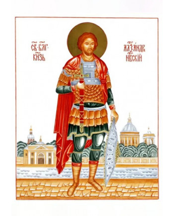 LOMONOSOV IMPERIAL PORCELAIN FLAT ICON SAINT ALEXANDER OF NEVA NEVSKIY