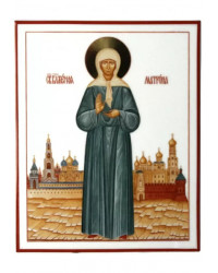 LOMONOSOV IMPERIAL PORCELAIN FLAT ICON SAINT MATRONA OF MOSCOW