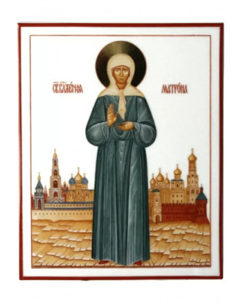 LOMONOSOV IMPERIAL PORCELAIN FLAT ICON SAINT MATRONA OF MOSCOW