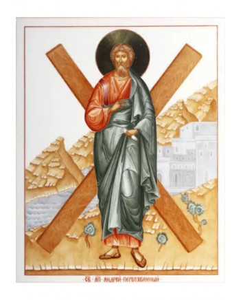 LOMONOSOV IMPERIAL PORCELAIN FLAT ICON SAINT ANDREW THE APOSTLE