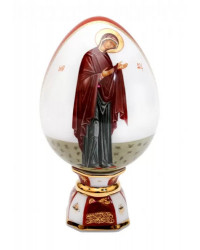 LOMONOSOV IMPERIAL PORCELAIN ICON EASTER EGG OUR LADY MARY MOTHER OF JESUS