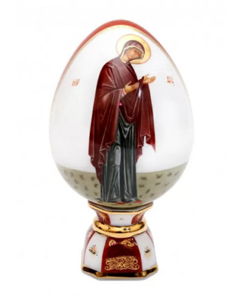 LOMONOSOV IMPERIAL PORCELAIN ICON EASTER EGG OUR LADY MARY MOTHER OF JESUS