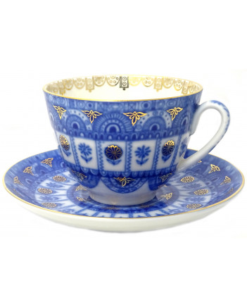 LOMONOSOV IMPERIAL PORCELAIN TEACUP AND SAUCER SPRING ARCHES 230 ML/7.8 OZ