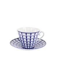 LOMONOSOV IMPERIAL PORCELAIN TEACUP AND SAUCER AURORA CLASSIC 235 ML/8 OZ