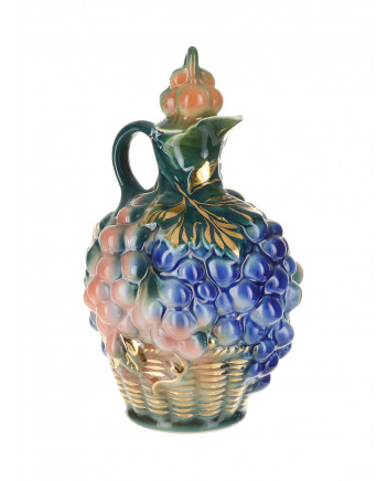 LOMONOSOV IMPERIAL PORCELAIN WINE DECANTER GRAPES BLUE 1160 ML/40 OZ