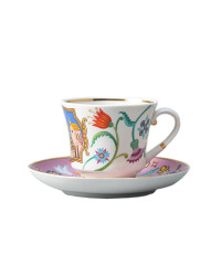 LOMONOSOV IMPERIAL PORCELAIN TEACUP AND SAUCER BANQUET WONDER CITY FOLK DANCE 220 ml 7.4 oz