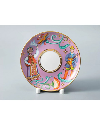 LOMONOSOV IMPERIAL PORCELAIN TEACUP AND SAUCER BANQUET WONDER CITY FOLK DANCE 220 ml 7.4 oz