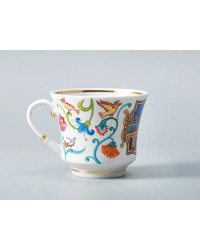 LOMONOSOV IMPERIAL PORCELAIN TEACUP AND SAUCER BANQUET WONDER CITY FAIR  220 ml 7.4 oz