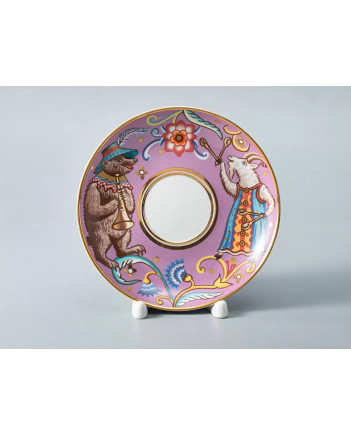 LOMONOSOV IMPERIAL PORCELAIN TEACUP AND SAUCER BANQUET WONDER CITY FAIR  220 ml 7.4 oz
