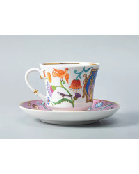 LOMONOSOV IMPERIAL PORCELAIN TEACUP AND SAUCER BANQUET WONDER CITY SWEETS & BAGELS 220 ml 7.4 oz