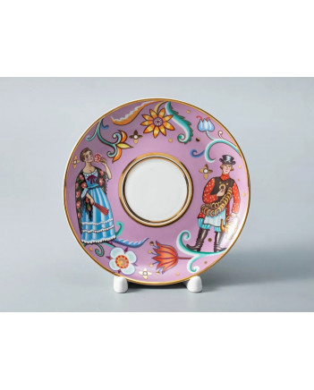 LOMONOSOV IMPERIAL PORCELAIN TEACUP AND SAUCER BANQUET WONDER CITY SWEETS & BAGELS 220 ml 7.4 oz