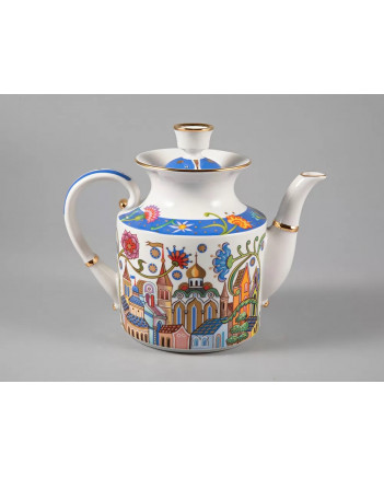 LOMONOSOV IMPERIAL PORCELAIN TEA SET SERVICE WONDER CITY 14 items