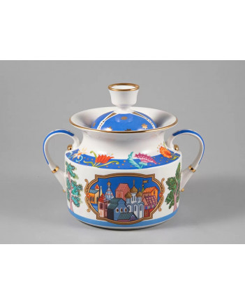 LOMONOSOV IMPERIAL PORCELAIN TEA SET SERVICE WONDER CITY 14 items