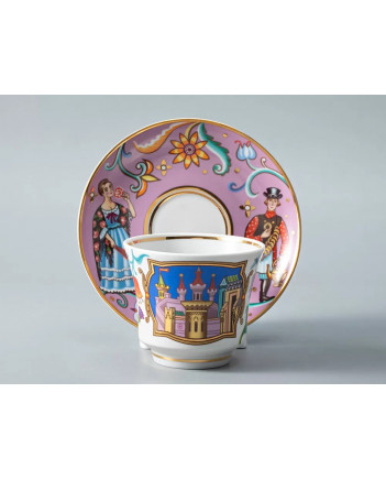 LOMONOSOV IMPERIAL PORCELAIN TEA SET SERVICE WONDER CITY 14 items