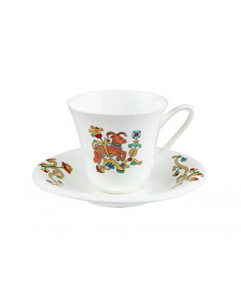LOMONOSOV IMPERIAL BONE CHINA PORCELAIN ESPRESSO CUP FAIRYTALES GOATLING 200 ml/6.8 fl.oz