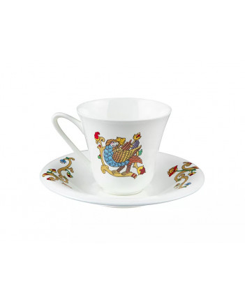 LOMONOSOV IMPERIAL BONE CHINA PORCELAIN ESPRESSO CUP FAIRYTALES DRAGON 200 ml/6.8 fl.oz
