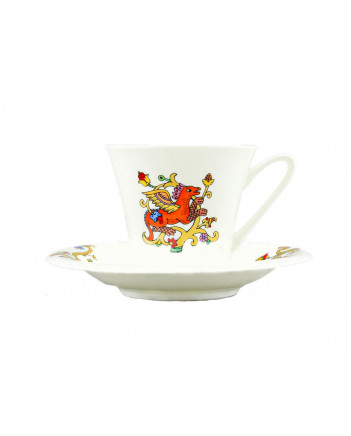 LOMONOSOV IMPERIAL BONE CHINA PORCELAIN ESPRESSO CUP FAIRYTALES DRAGON 200 ml/6.8 fl.oz