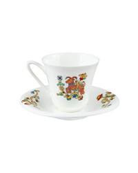 LOMONOSOV IMPERIAL BONE CHINA PORCELAIN ESPRESSO CUP FAIRYTALES SIRIN BIRD 200 ml/6.8 fl.oz