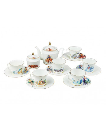 LOMONOSOV IMPERIAL BONE CHINA PORCELAIN TEA SET SERVICE FOUR SEASONS OF LOVE YULIA 14 items