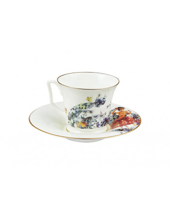LOMONOSOV IMPERIAL BONE CHINA PORCELAIN TEA SET SERVICE FOUR SEASONS OF LOVE YULIA 14 items