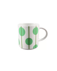 LOMONOSOV IMPERIAL PORCELAIN COFFEE LATTE HOT CHOCOLATE MUG GREEN BALLS 370 ml 12.5 oz
