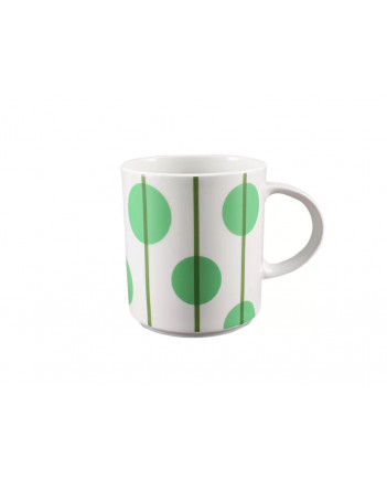 LOMONOSOV IMPERIAL PORCELAIN COFFEE LATTE HOT CHOCOLATE MUG GREEN BALLS 370 ml 12.5 oz