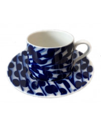 LOMONOSOV IMPERIAL PORCELAIN TEACUP AND SAUCER SOLO RIVERS ENISEI 300 ml/10.1 fl.oz